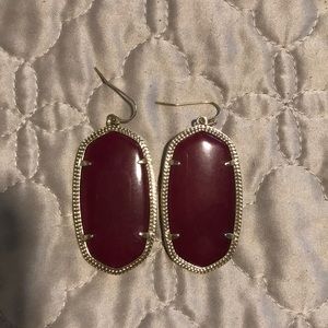 Kendra Scott Maroon and Gold Danielle Earrings